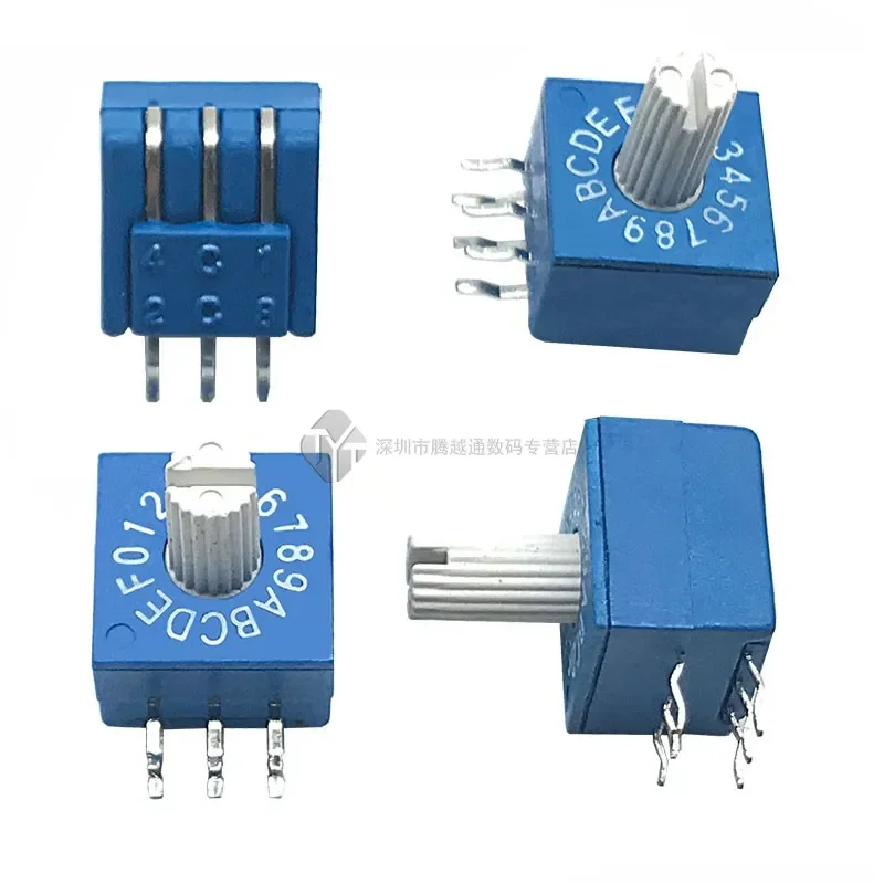 5PCS/lot 0-F 16 Position PCB Vertical Side Adjustment Switching DIP Switch 8421C Positive Code 3: 3 Handle 7MM