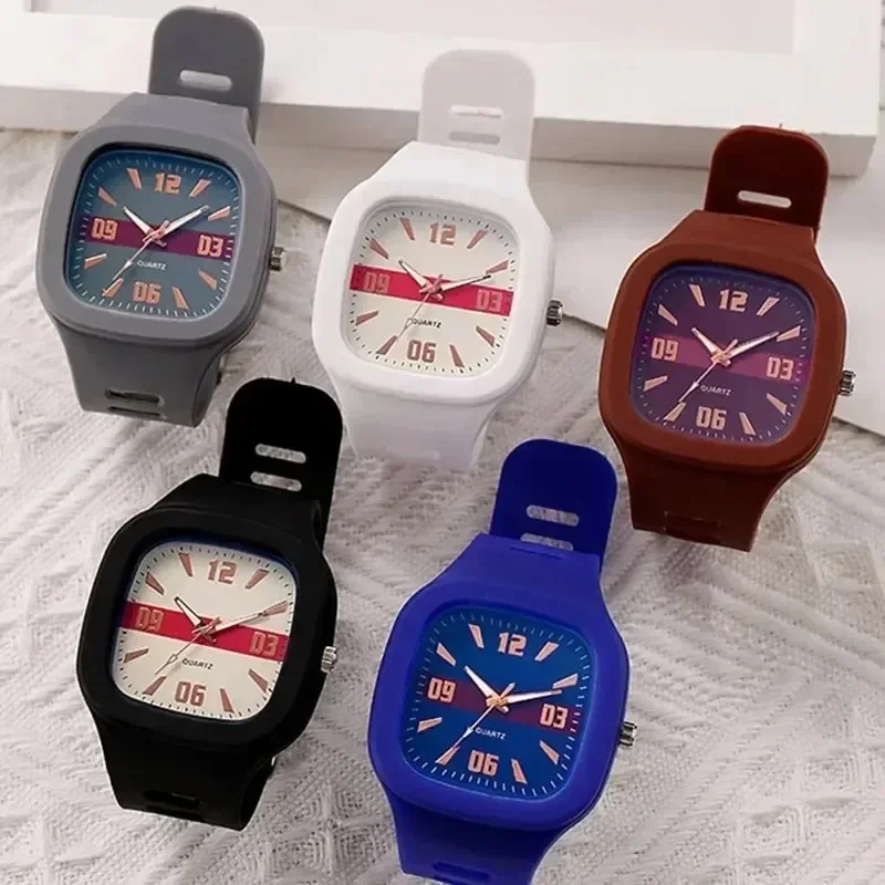 Relojes de cuarzo cuadrados para hombres y mujeres, reloj deportivo Simple, estilo Ins, ocio, moda, estudiante, pareja, reloj al por mayor