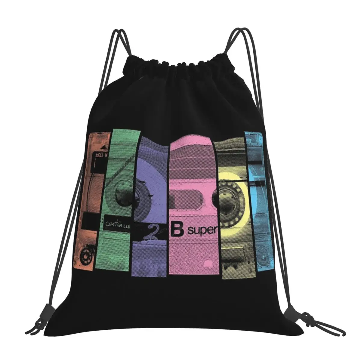 Mix Tape 1.0 Backpacks Multi-function Portable Drawstring Bags Storage Bag Book Bags For Man Woman Students
