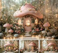 Mehofond Photography Background Fairy Tales Wonderland Mushroom Kids Birthday Cake Smash Portrait Decor Backdrop Photo Studio
