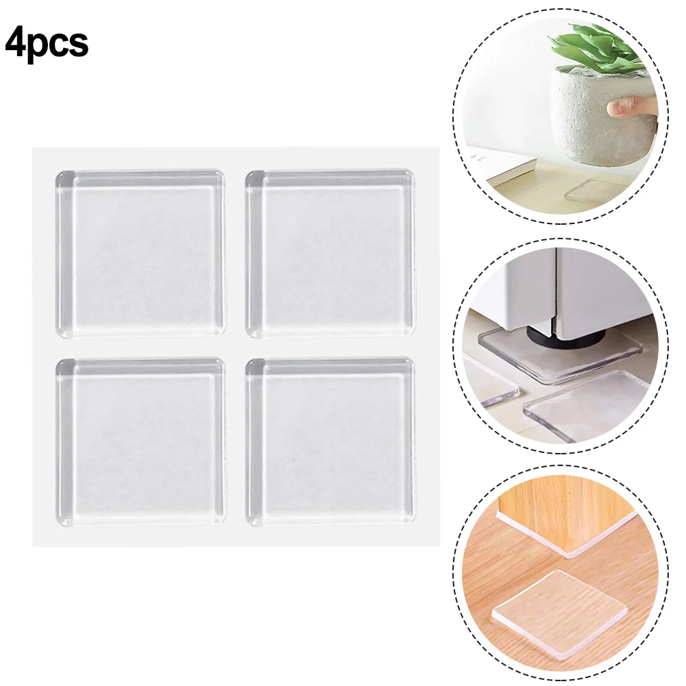 4Pcs/Set Non-Slip Mat Washing Machine Silicone Pad Portable Anti Vibration For Bathroom Home Use Non-Slip Heat Resistance