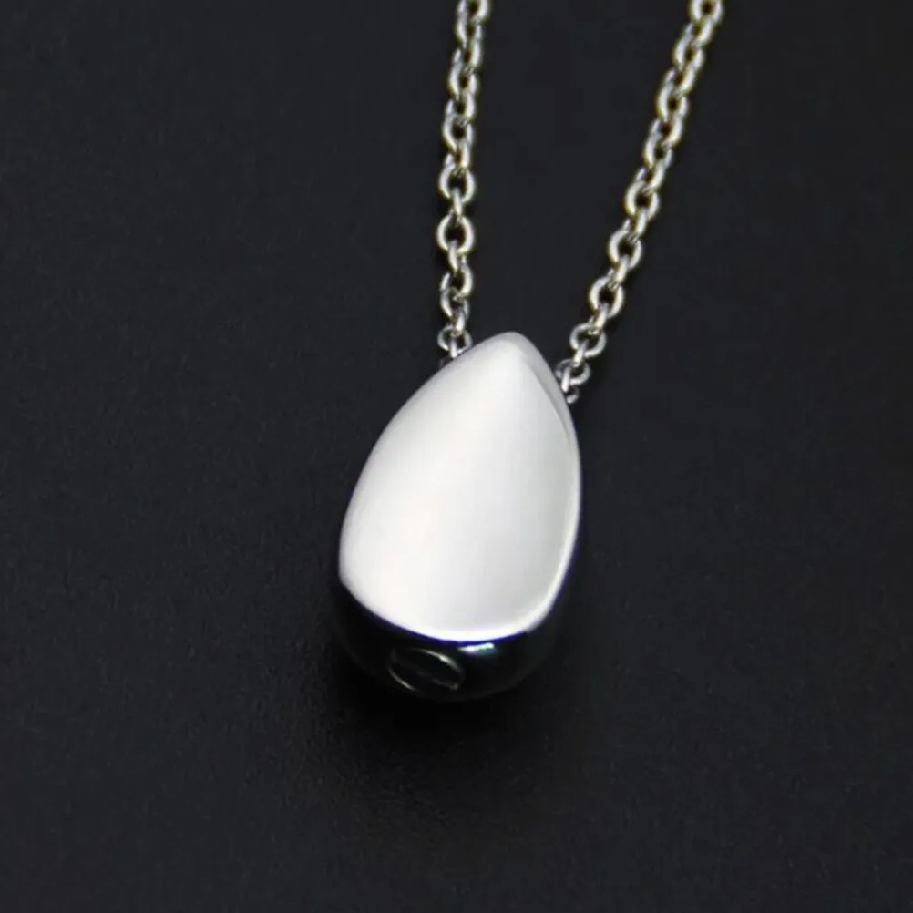 Stainless Steel Water Drop Urn Pendant Openable Memorial Jewelry for Loved One Ashes Pet Remains Or Meaningful Soil Gift