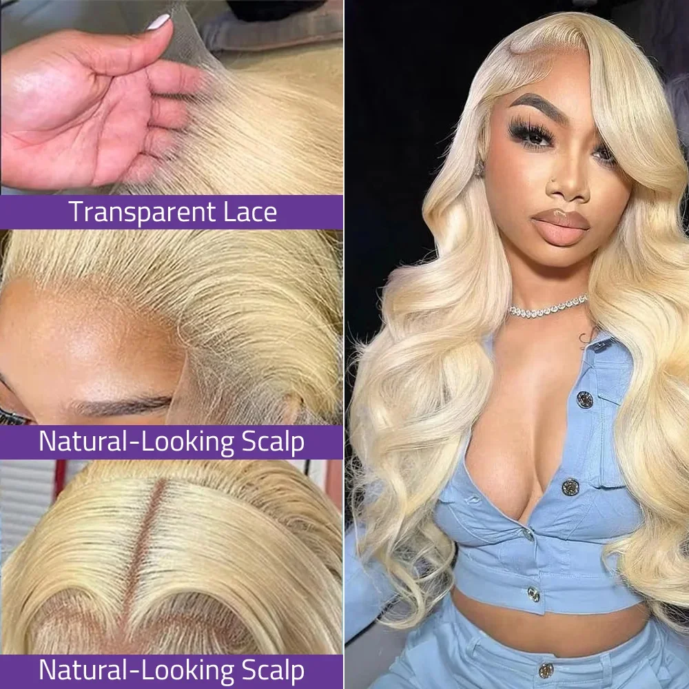 36 بوصة الجسم موجة شقراء 613 شعر مستعار الدانتيل 13x4 13x6 HD الدانتيل الشفاف باروكة من شعر طبيعي 200 الكثافة يمكن مصبوغ في أي لون!