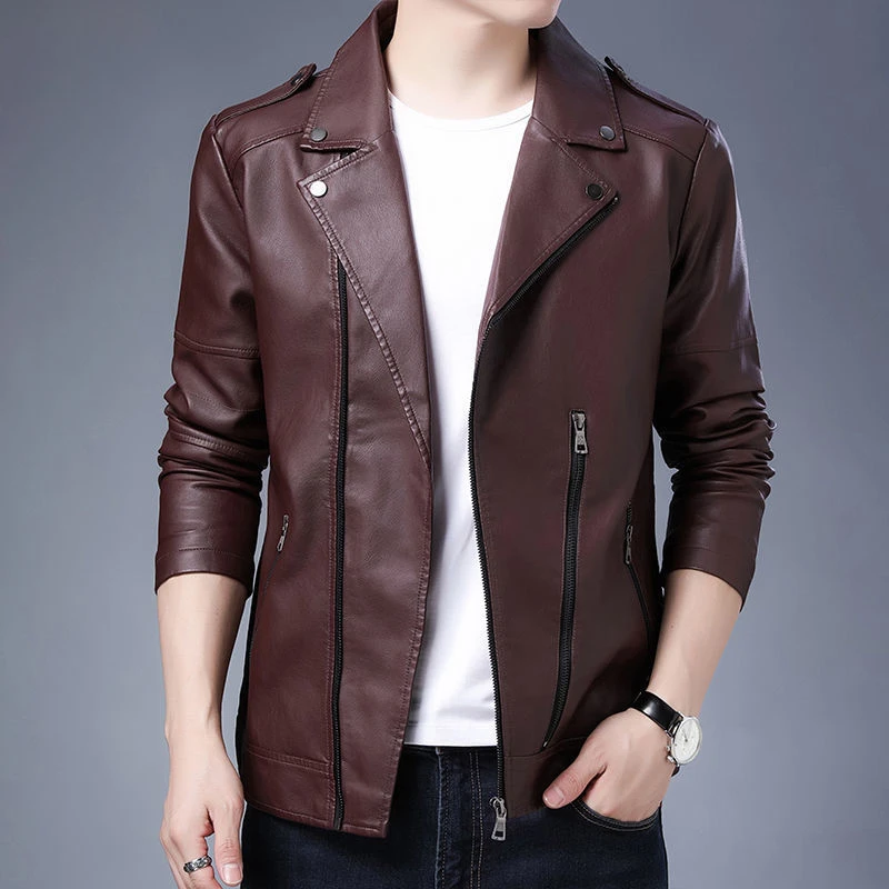 Leather Slim Fit Man Suits and Blazers Motorcycle Thin Coats High Quality New in Luxury Jacket for Men Designer Fashion 2024