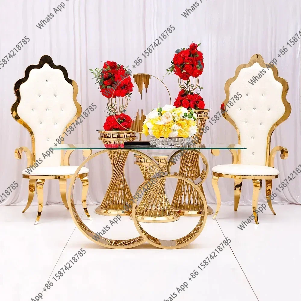 Hotel Wedding Fashion Design Stainless Steel King Wedding Furniture Wedding Banquet Throne King Chair