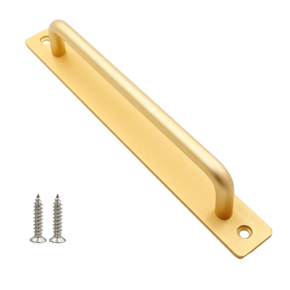 1pc  Aluminum Alloy Sliding Door Handle Toilet Door Window Cabinet Pull Push Door Punch-free Pulls Furniture Hardware