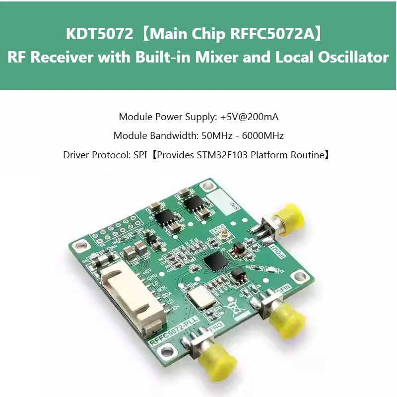 RFFC5072 Frequency Source Module, Phase Locked Loop, Mixer 6GHz Receiving Bandwidth, Radio Receiving KDT5072-013