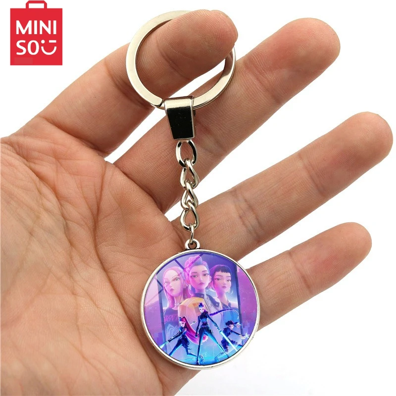 

K-Pop D-Demon H-Hunter Double-Sided Keychain Pendant Anime Movie Character Keyring Kid Birthday Gift Christmas Back pack Pendent