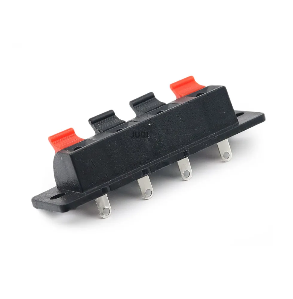 2/5PCS Audio 4P terminal 4 Positions Connector Terminal Push in Jack Spring Load Audio Speaker Terminals