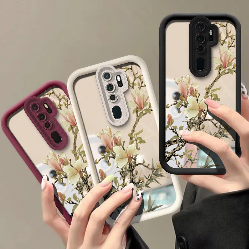 Blumenmuster Hülle für Samsung Galaxy F54 F15 F13 F23 F12 F05 F04 F42 5G F41 Kameraobjektiv Schutzhülle Silikon Spiegelabdeckung