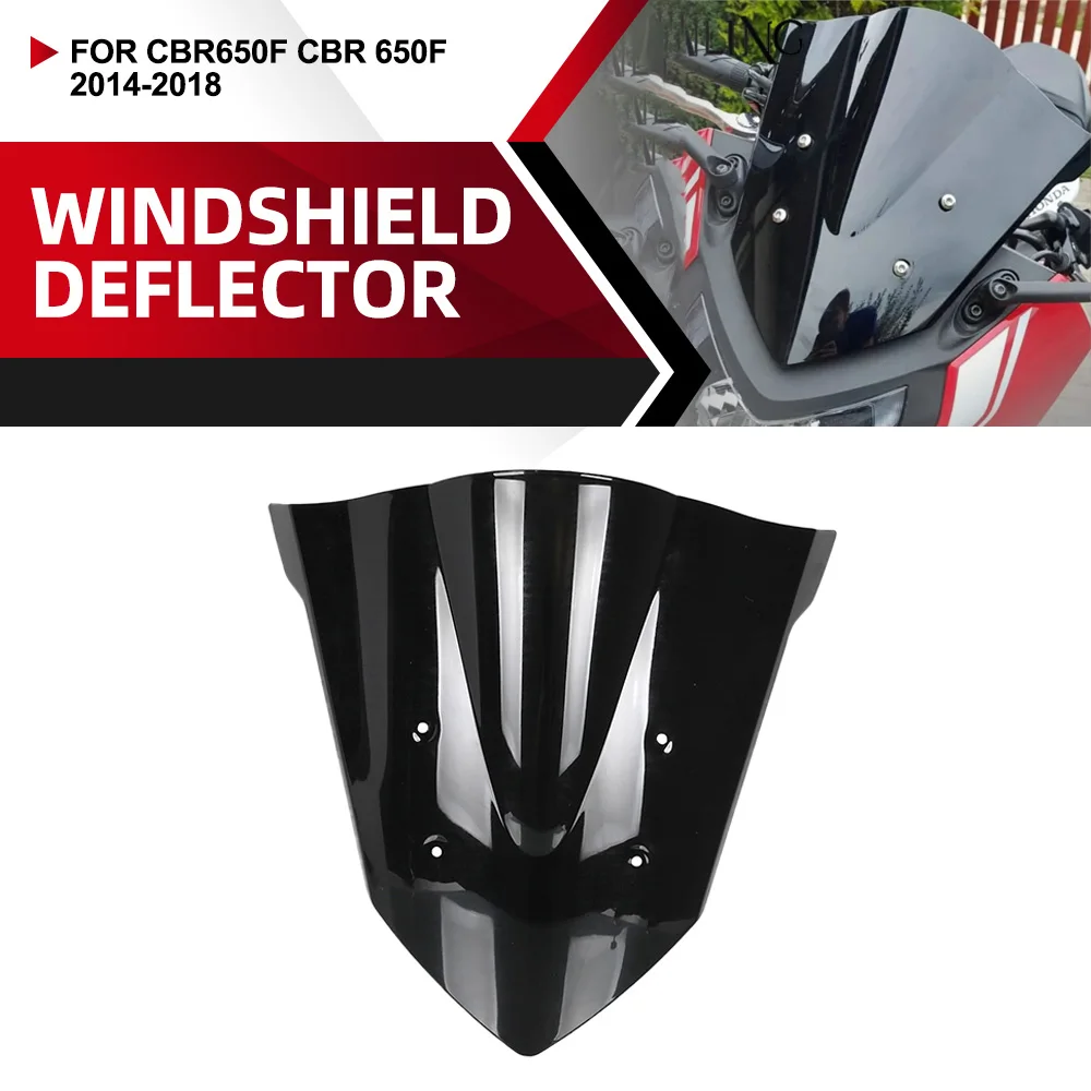 

For Honda CBR650F CBR 650F CBR650 F 2014 2015 2016 2017 2018 Windshield Windscreen Double Bubble Wind Screen Deflector Black
