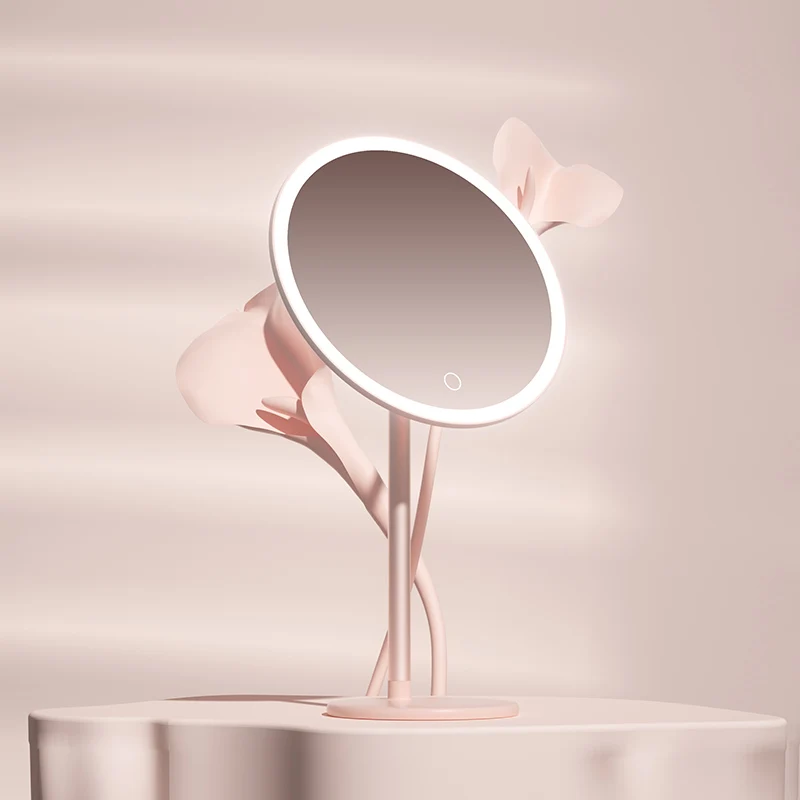 DOCO Makeup Mirror Desktop Adjustable LED Light High Quanlity Metal Texture Perfect for Gift Giving