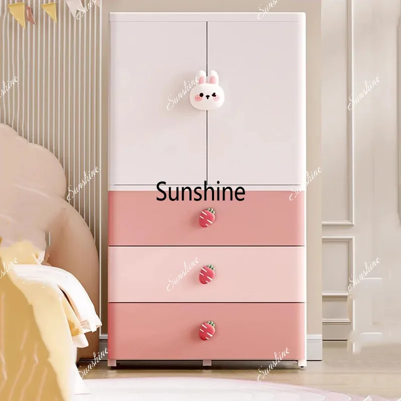 Armario de Almacenamiento Plegable, Cajonera de Plástico, Armarios Modulares, Armario para Bebés, Cajones, Muebles de Dormitorio