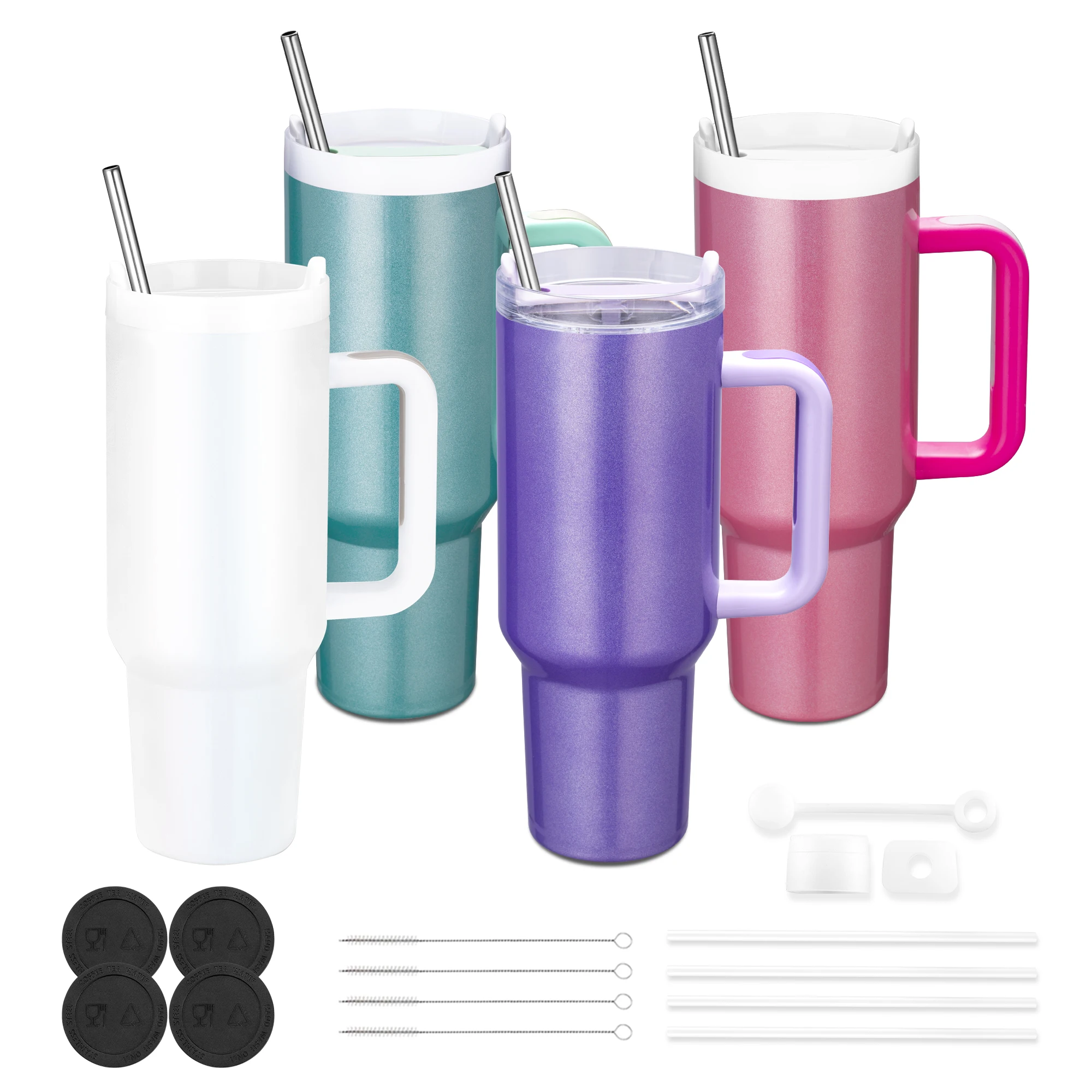 4 / 20 pcs 40OZ sublimation tumbler with handle vacuum termos insulated water bottle,tumbler,mug,cup,travel essential,party gift