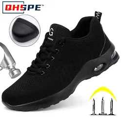 Scarpe antinfortunistiche da lavoro con cuscino d'aria estivo per uomo donna Sneakers da lavoro traspiranti scarpe con punta in acciaio scarpe protettive antinfortunistiche antiforatura