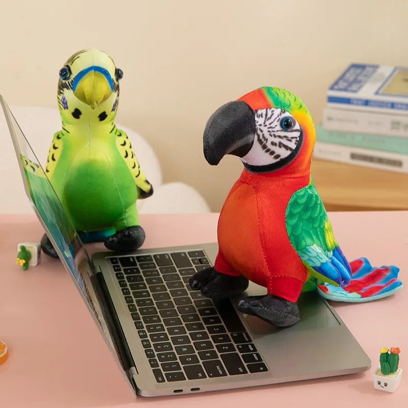 Giocattolo di peluche realistico di pappagallo di ara da 9 pollici Figura da collezione di uccelli di peluche morbidi realistici per regali di amanti degli uccelli delle ragazze dei ragazzi