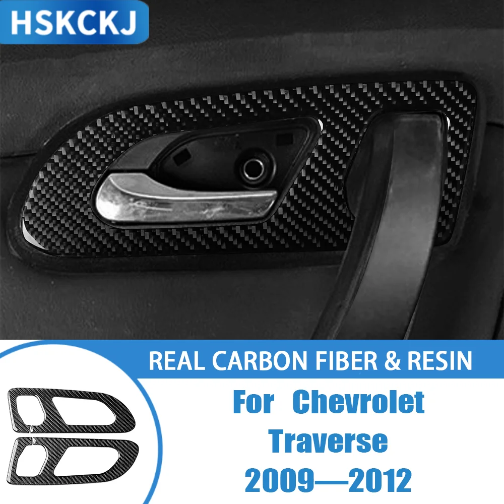 

Car Interior Accessories Rear Door Inner Handle Panel Puller Decals Carbon Fiber Trim Sticker For Chevrolet Traverse 2009—2012