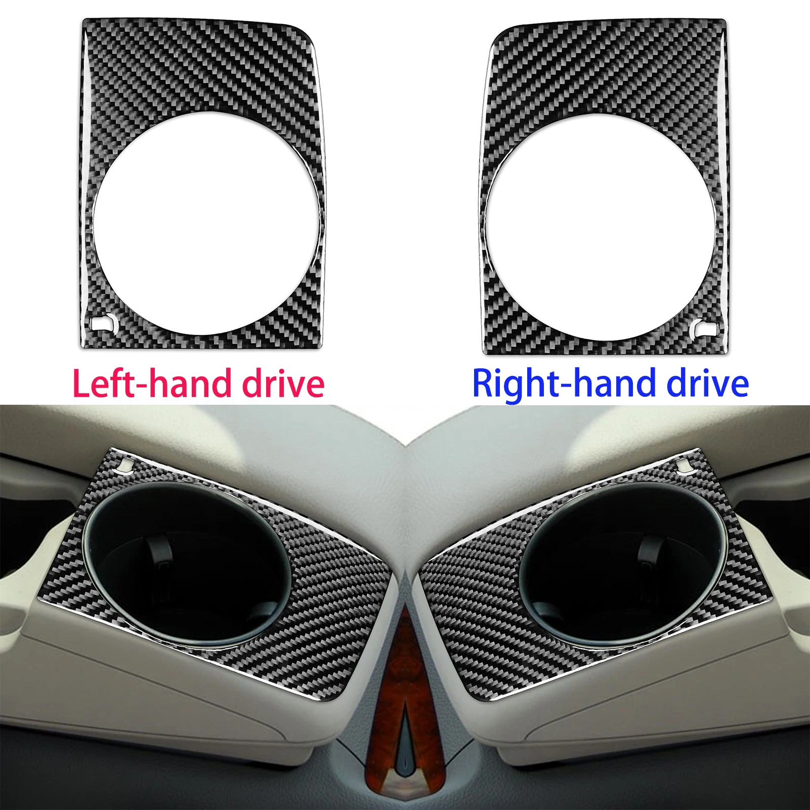 

For Audi Q7 2007-2015 Refit Carbon Fiber Interior Center Armrest Bottle holder Wood grain trim accessories sticker