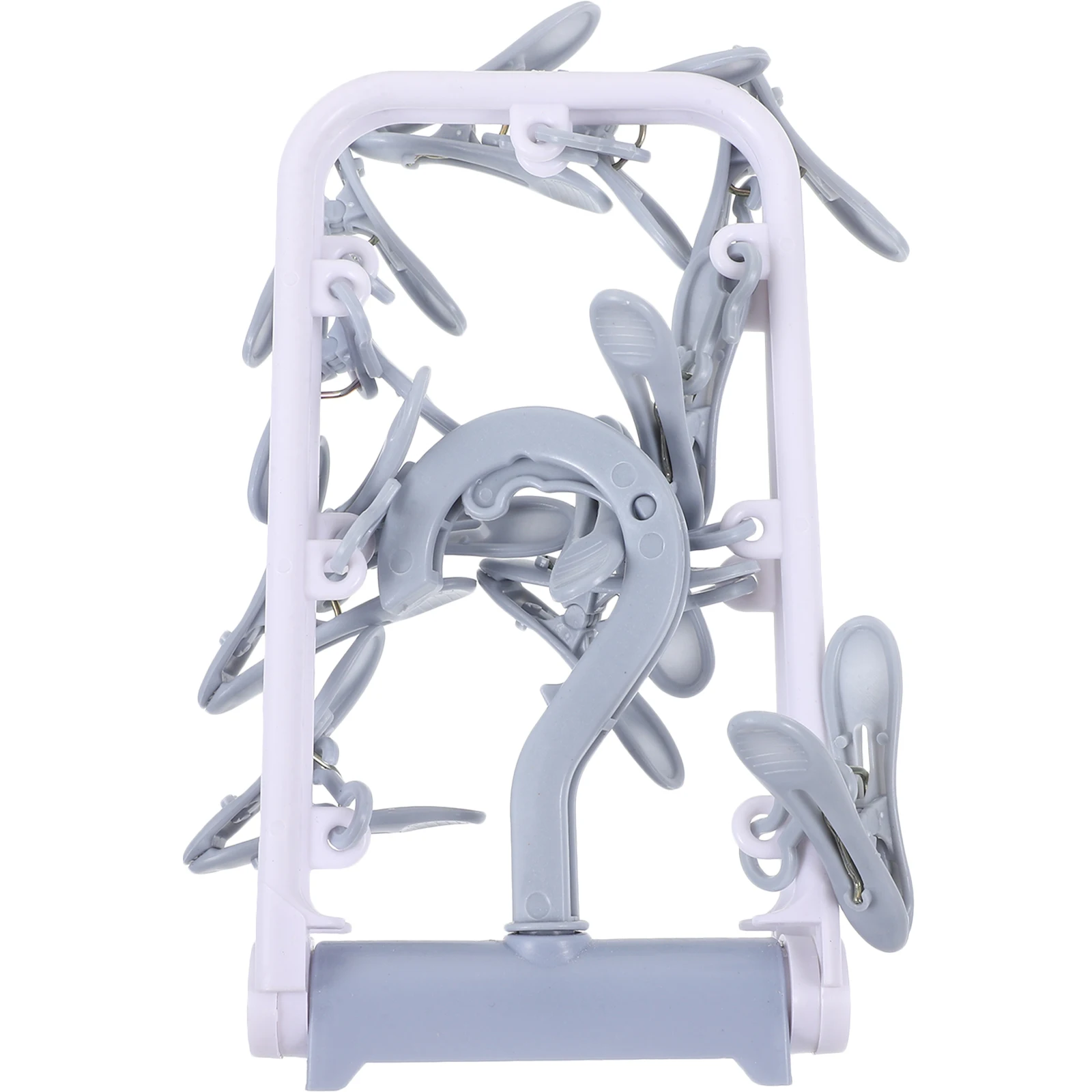 

12 Clip Foldable Clothes Rack Shower Curtain Rod Clothesline Garment Drying Hanger Laundry Socks Lingerie Storage
