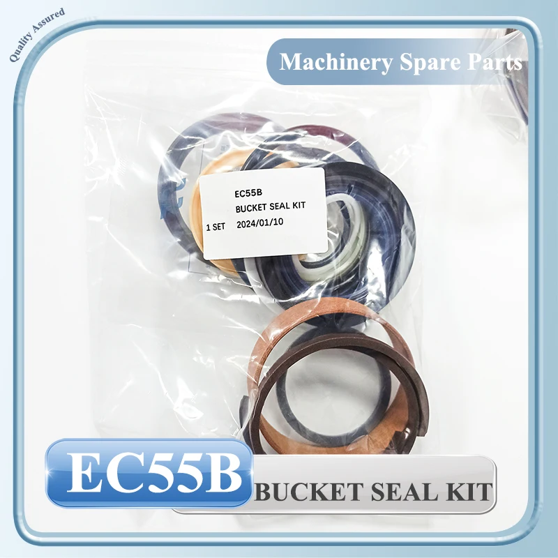 4sets EC55 Boom Bucket Arm Cylinder Seal Kits for EC55 Excavator Hydraulic Oil Seal Repair Seal Kit