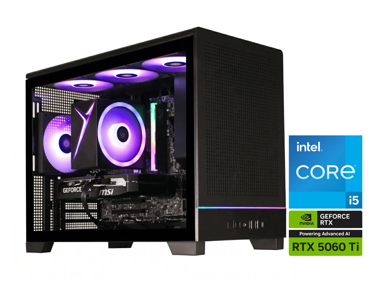 STORMCRAFT Gaming PC VIPER INTEL Core i5- 14400F NVIDIA GeForce RTX 5060 Ti- 8GB 1TB SSD 16GB DDR4 3200MHz RGB Windows 11 Home -  VI1440FBB-56TN1