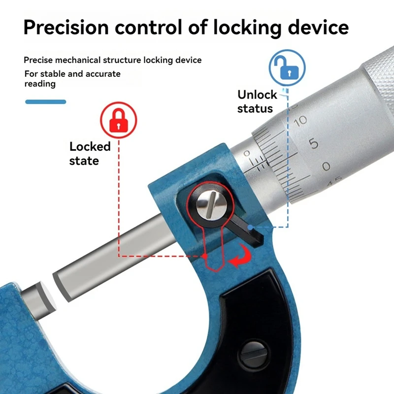 0.01Mm 0-25Mm Outside Micrometers Measuring Gauging Tool Scale Mechanical Caliper Precision Micro Meter  For Measurement