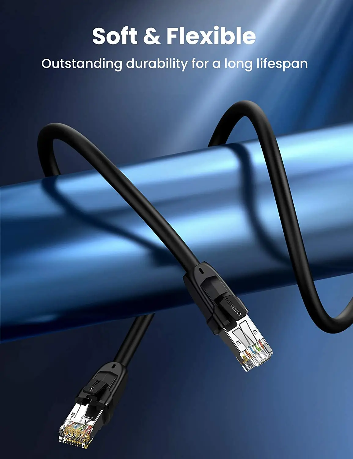 UGREEN Cat 8 Ethernet Cable High-Speed Cat8 Ethernet Cable Cat8 RJ45 Network LAN Cable 40Gbps 2000MHz Super Speed