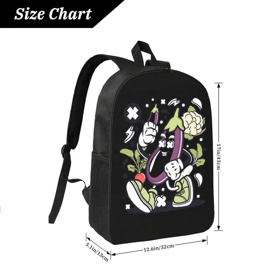 Funny Cartoon Vegetable Print Backpack For Adults Travel School Computer Bag