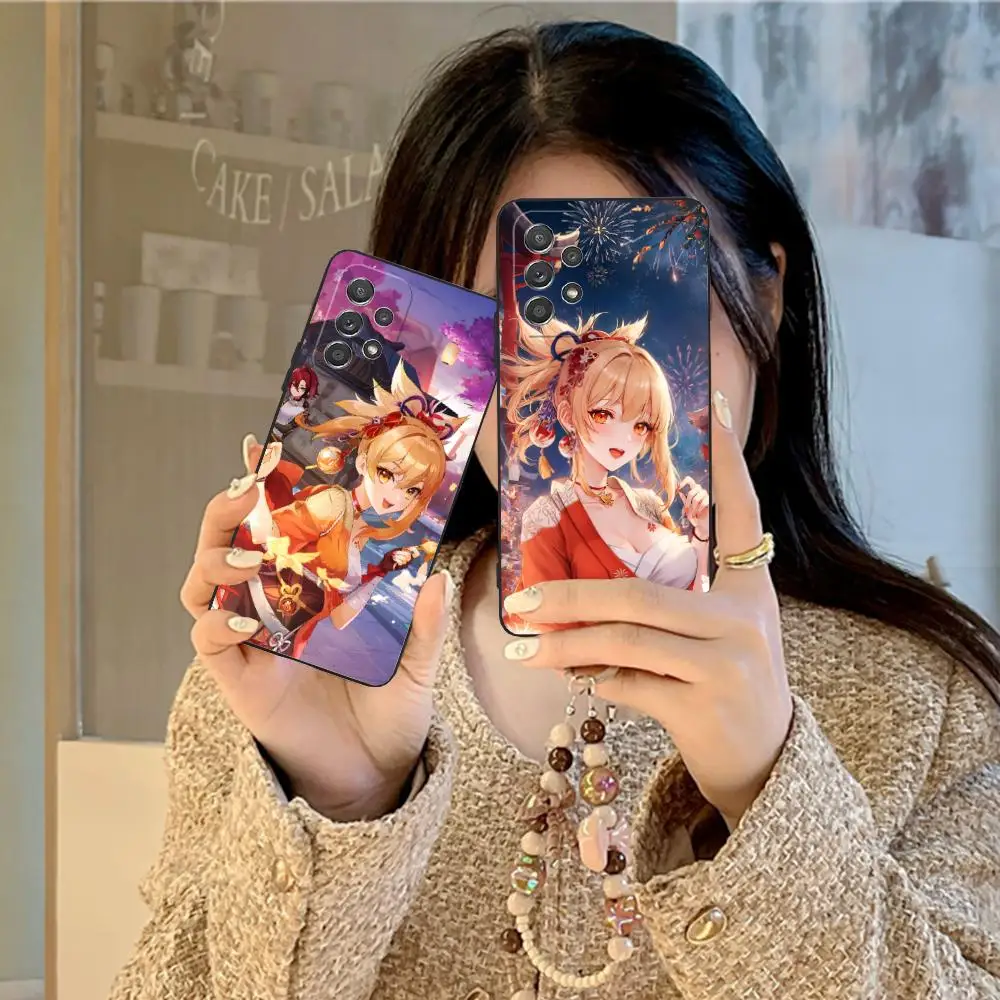 Game GI Yoimiya Phone Case for Samsung Galaxy M55 54 42 35 34 33 32 23 22 15 14 13 12 F55 5G Soft TPU Shockproof Cover