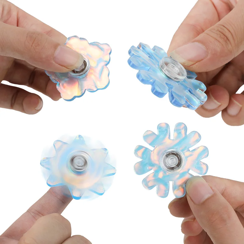 10-30Pcs Colorful Snowflake Finger Spinner Fingertips Rotating Gyro Kids Birthday Party Favors Wedding Christmas New Year Gifts