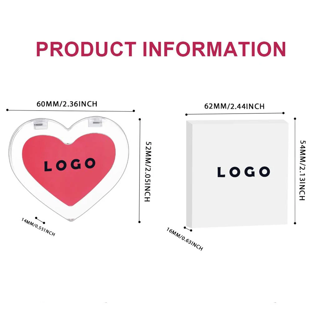 Fard in crema con etichetta privata a 13 colori Logo personalizzato Confezione a forma di cuore Fard idratante Pigmento impermeabile Guancia Trucco viso Vegan