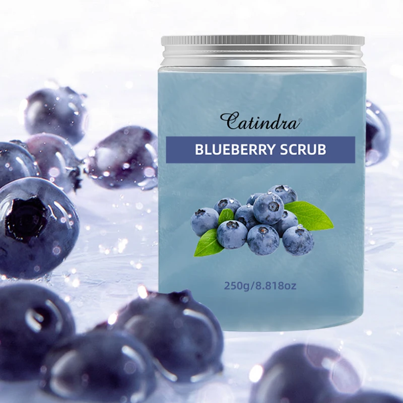 Catindra Blueberry Body Scrub Cleansing Exfoliator Removes Dark Spots Melanin Moisturizing Skin Care Exfoliating Scrubs