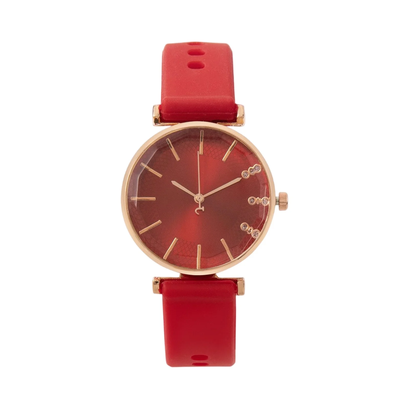 

‌ Женские красные силиконовые часы, осень 2024, модные спортивные наручные часы, легкий водонепроницаемый дизайн, золотой тон циферблата, выбор подарка