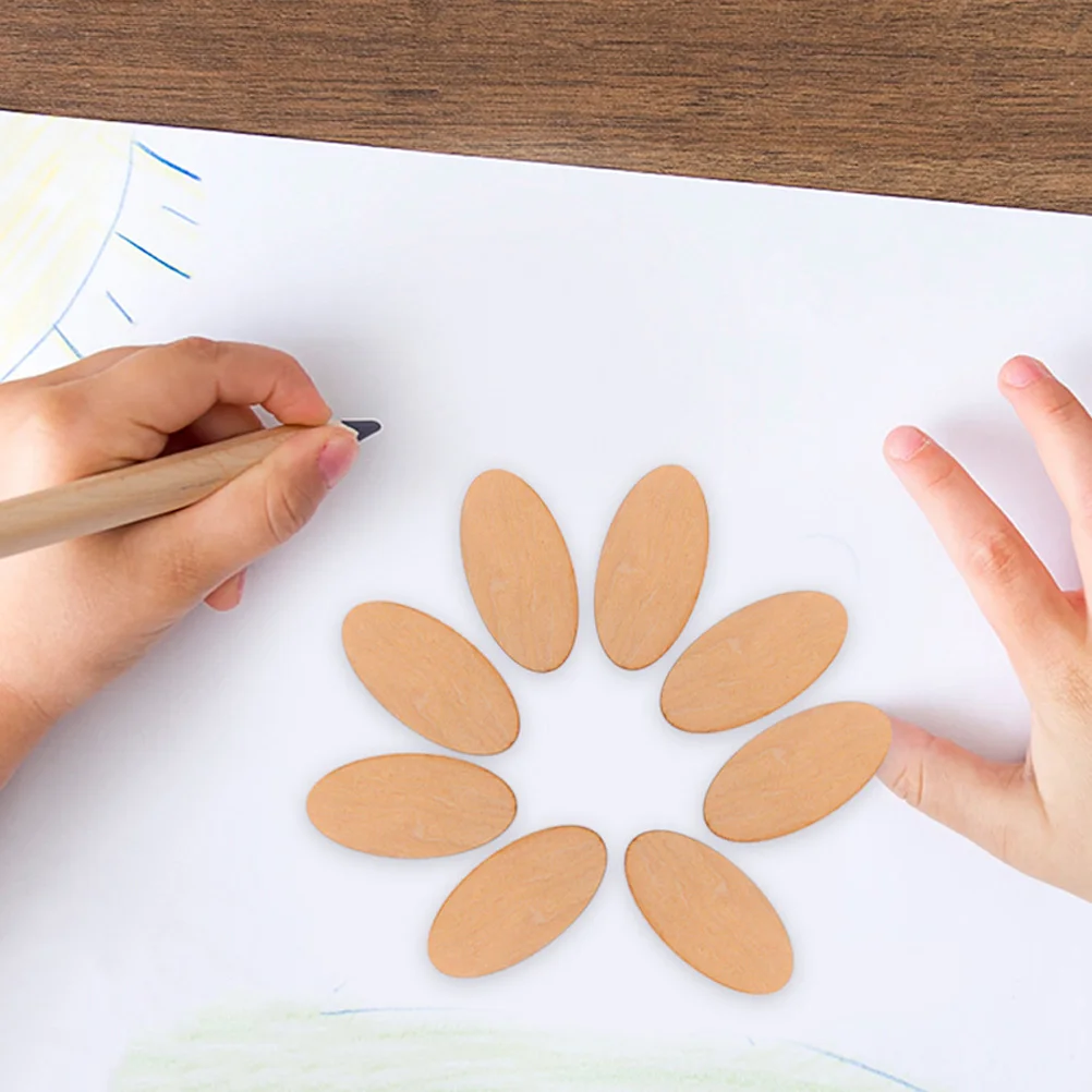 

50pcs Wooden Ornaments Unfinished Oval Wood Slices For Diy Crafts Kids Handmade Projects Blank Pieces Cutouts Craft Supplies