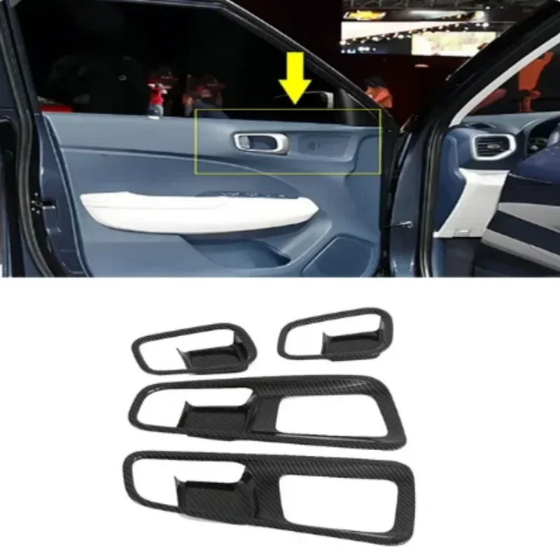 

For Hyundai venue 2019-2022 carbon fiber inner door handle Inner door bowl/glass switch, inner armrest car styling accessories