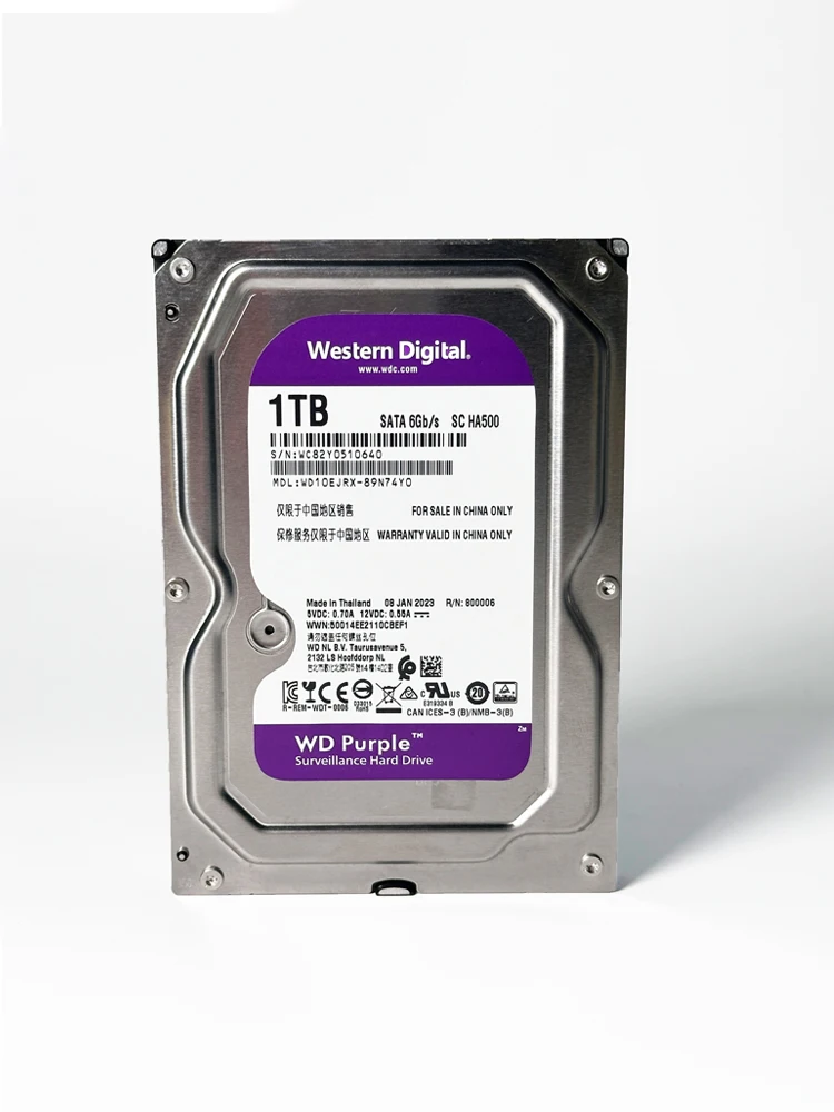 Western Digital 4TB 3TB 2TB 1TB WD Purple Surveillance Internal Hard Drive HDD - SATA 6 Gb/s, 64 MB Cache, 3.5"  1TB-WD10EJRX