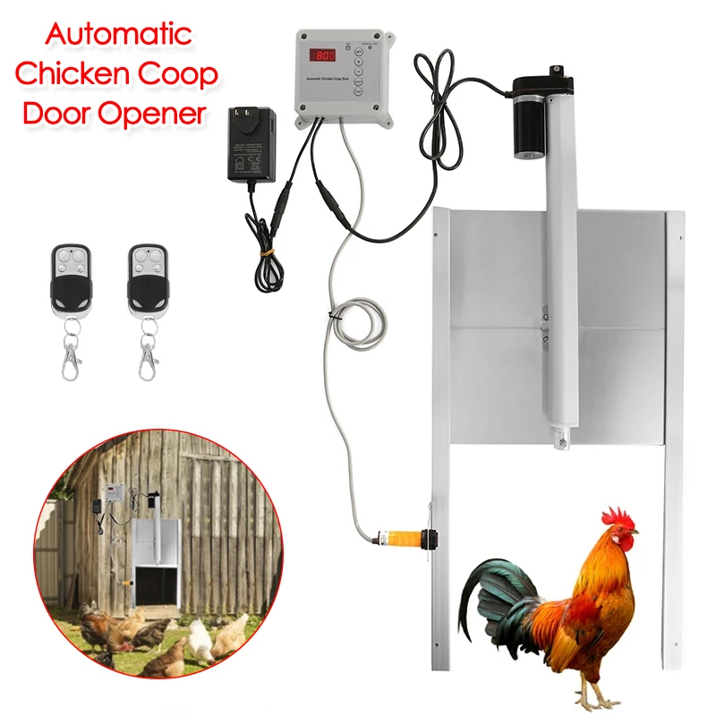 

Автоматический дверной механизм для утиного гуся, курятника, датчик освещенности, индукционный инфракрасный контроллер автоматического открывания дверей с таймером толкателя