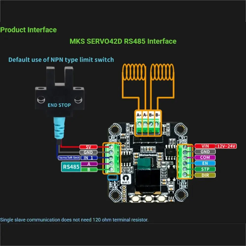 

(B63C) Драйвер шагового двигателя SERVO42D 40 RS485 MT NEMA17 для 3D-принтеров Makerbase CAN, с замкнутым контуром для Gen_L FOC, эффективный