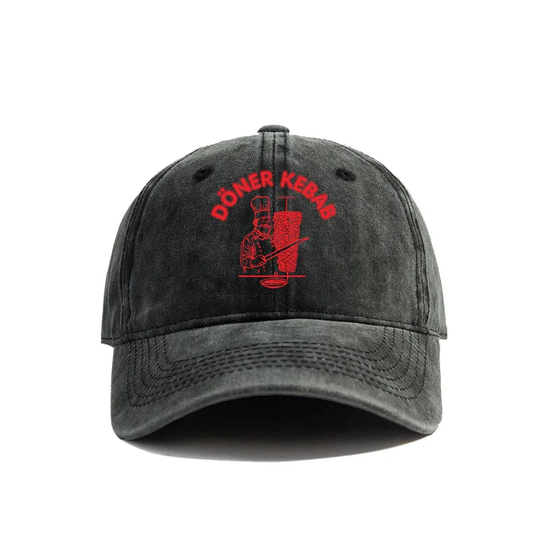 Doner Kebab Hat para hombres y mujeres Sombreros desgastados ajustables Gorra de béisbol lavada Doner Kebab clásica