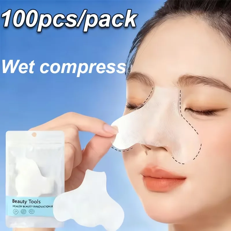 100 個使い捨て鼻マスク紙保湿鼻パッチにきび除去化粧品湿布フェイシャルマスクスキンケアツール