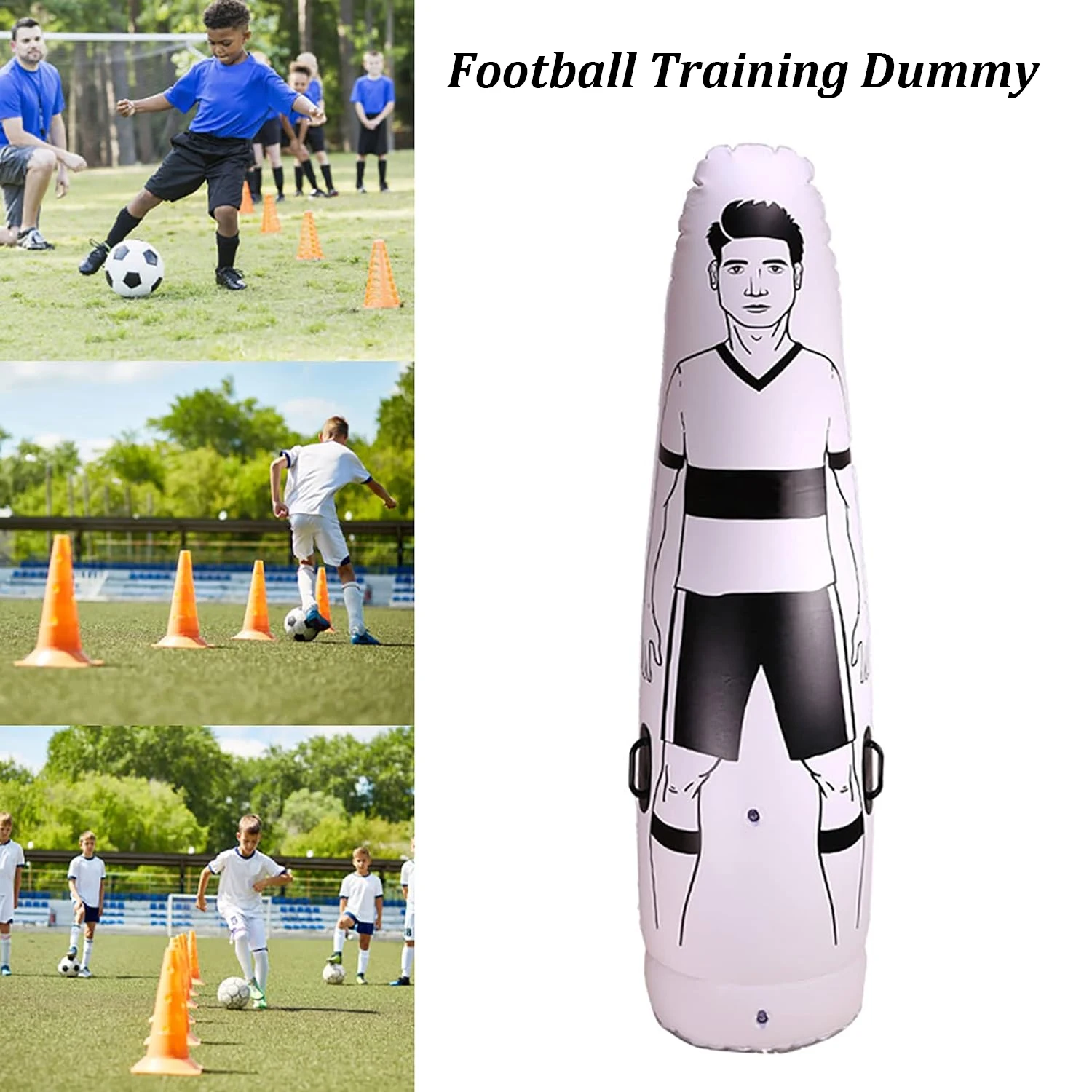 Soccer Inflatable Dummy 175CM Training Dummies Portable Football Practice Equipment Tumbler Mannequin Shield Goalkeeper Defender