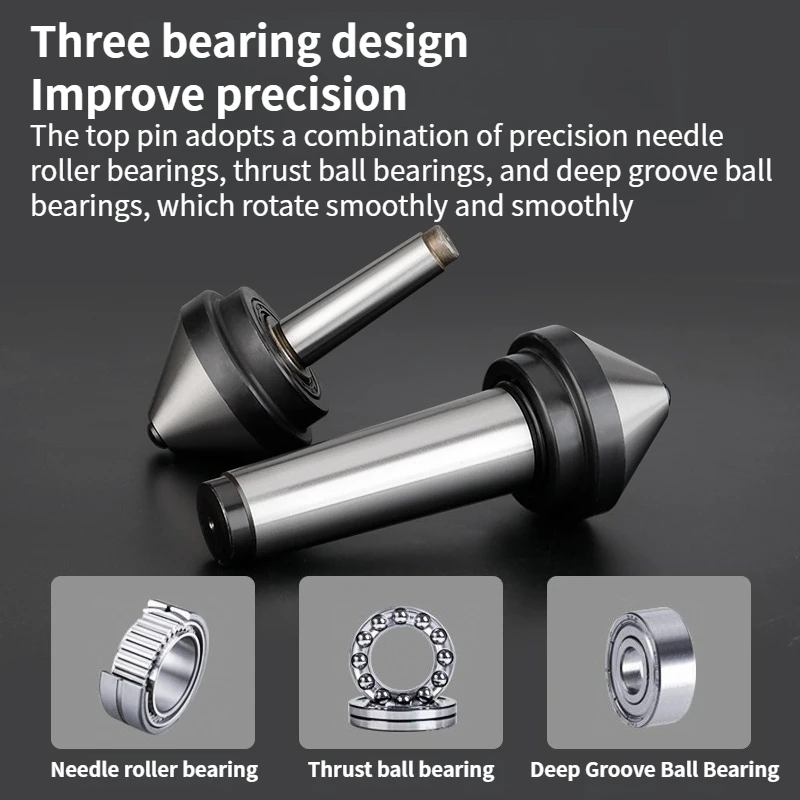 KT CNC MT2 MT3 MT4 MT5 D60 D80 D100 Morse Tapper Cone Mushroom Head Center Umbrella type Rotating Center CNC Lathe Live Thimble