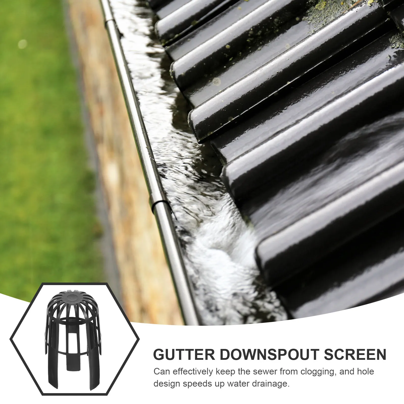 Gutter Downspout Screen Gutter Guard Efficient Drain Cover Leaf Guard Protection Roof Drainage Filter Mesh Strainer Covers