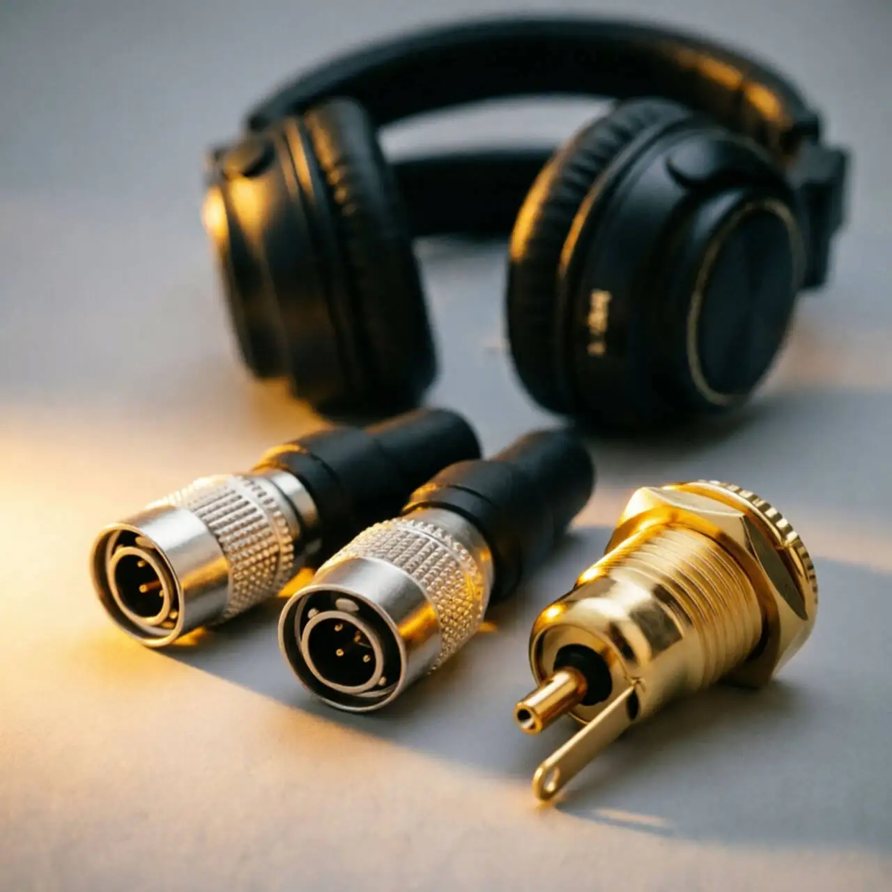 DIY Replacement 4-Pin XLR Male Plug, Solder Type for 4.0-4.5mm Mic Cable with 24K Gold Contacts & Black Metal Shell