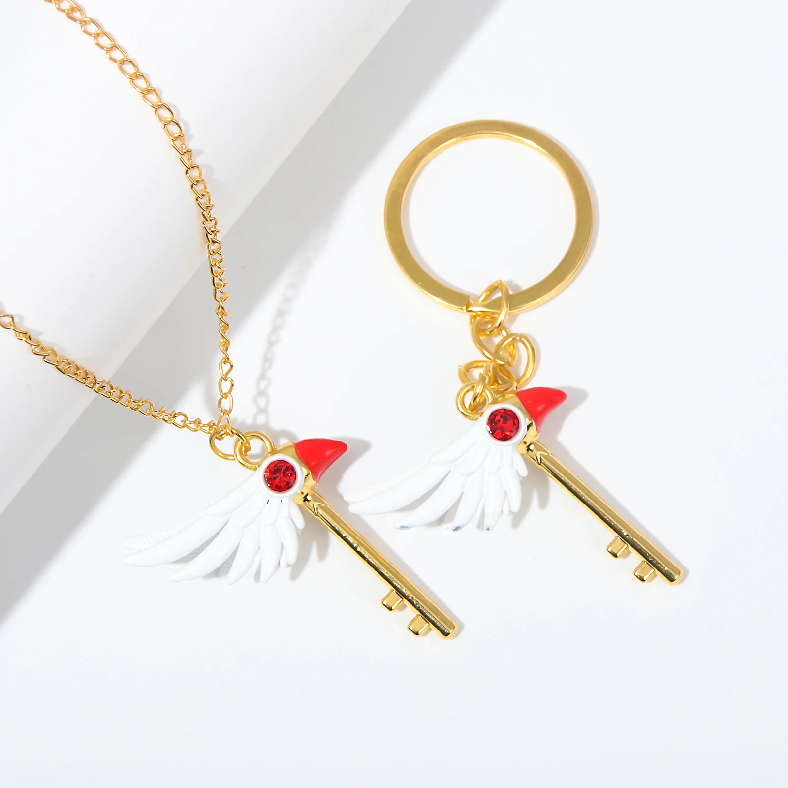Cartoon Anime Card Captor Clown Card Keychain Cosplay KINOMOTO SAKURA Key Chain For Women Men Cosplay Props Jewelry