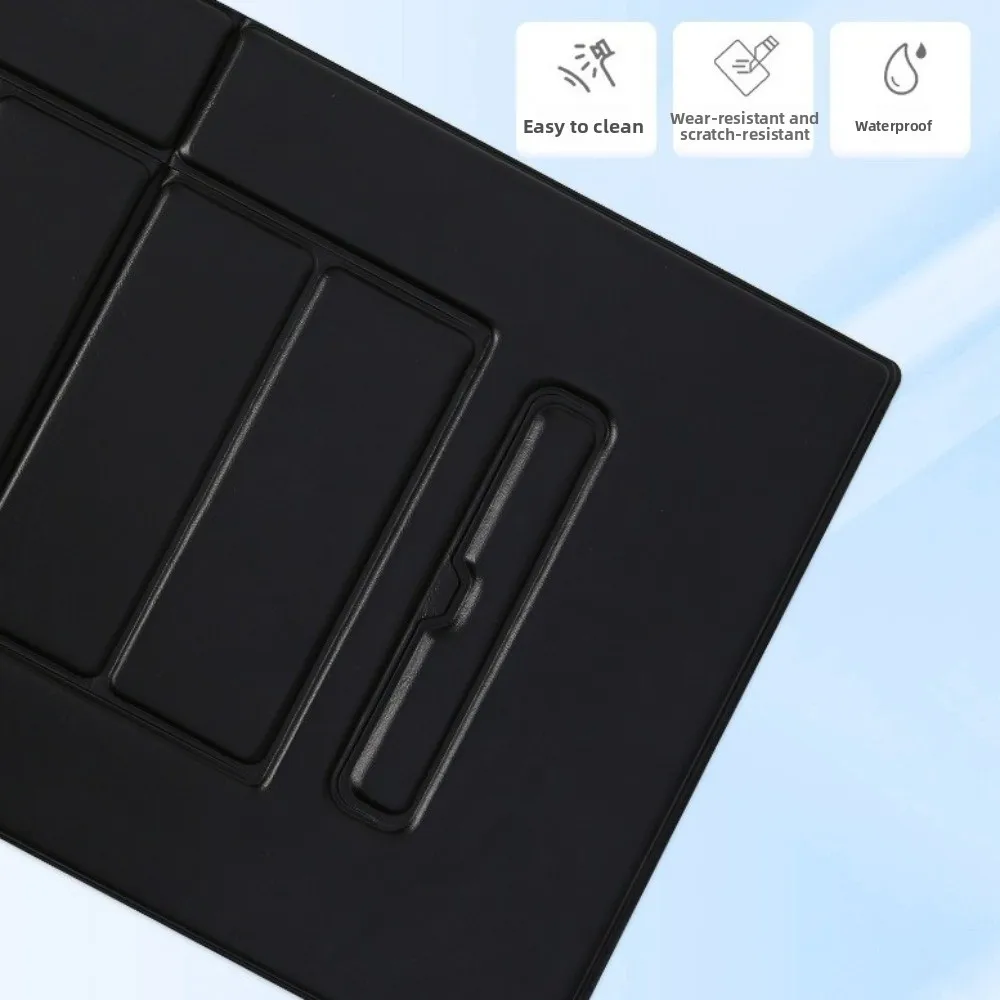 6-in-1 Function Foldable Laptop Stand PU Leather Surface Portable Laptop Desk Adjustable Ultra-Thin Profile Lap Tablet Holder