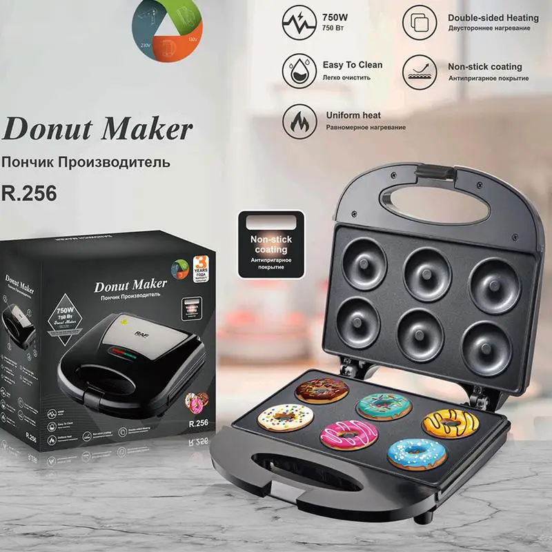 Mini Breakfast Machine Baking Breakfast Mini Donut Maker Non-Stick Coating Breakfast Making Tool for Muffins Pancakes Doughnuts