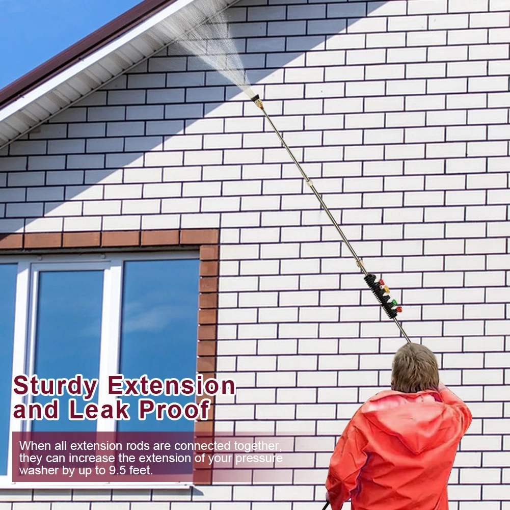 

Набор из 10 насадок для мойки высокого давления, удлинитель для автомойки, шланг для чистки автомобилей с 6 регулируемыми насадками, 4000 фунтов на кв. дюйм, быстроразъемное соединение 1/4 дюйма