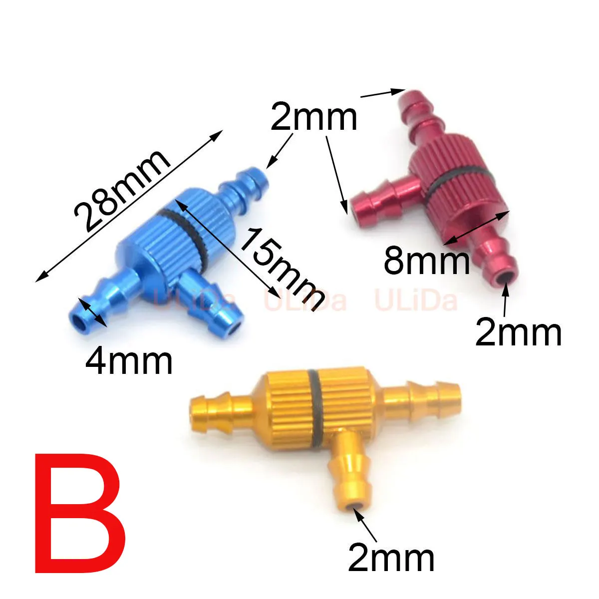 1pc/ 2pcs Aluminum Alloy T Type 3 Way Fuel Pipe Nozzle Fuel Jointer for RC Aircraft Airplane Boat Car Upgraded parts