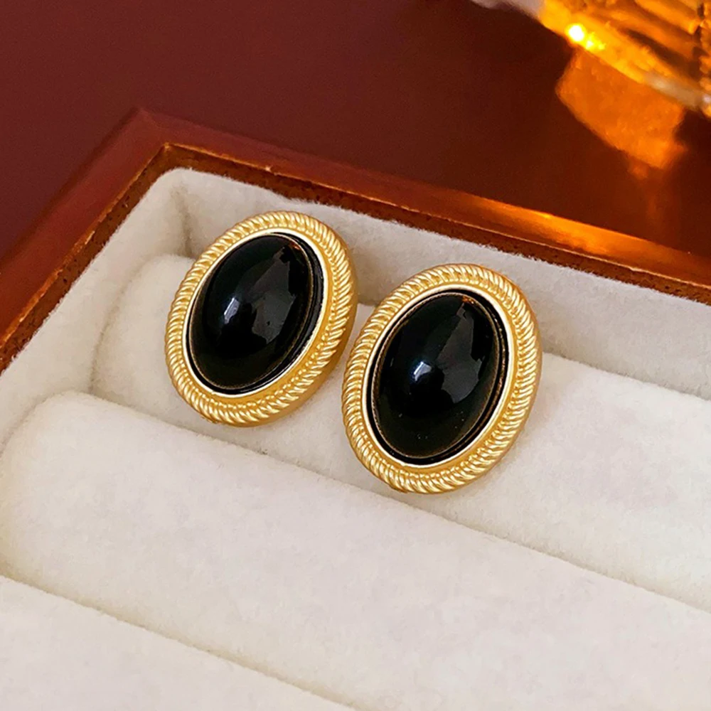 New Black Earrings Irregularity Metal Earring for Women Vintage Jewelry New Design Fashion Aesthetic Earrings Accessories